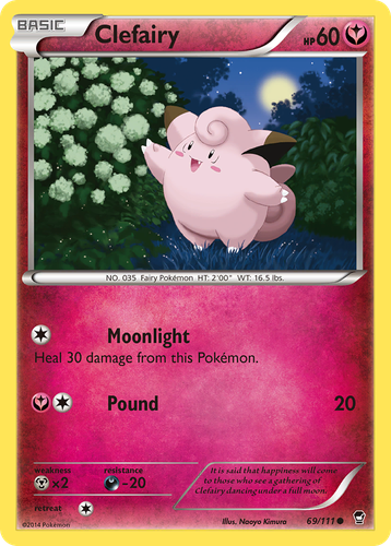 Clefairy #69 from Furious Fists - Common - Illustrated by Naoyo Kimura