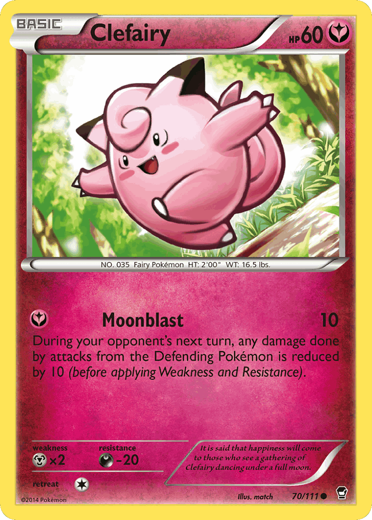 Clefairy #70 from Furious Fists - Common - Illustrated by match