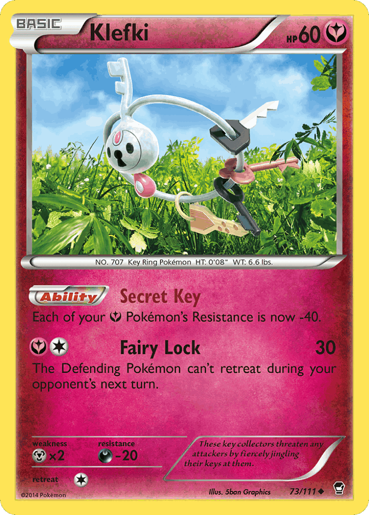 Klefki #73 from Furious Fists - Uncommon - Illustrated by 5ban Graphics