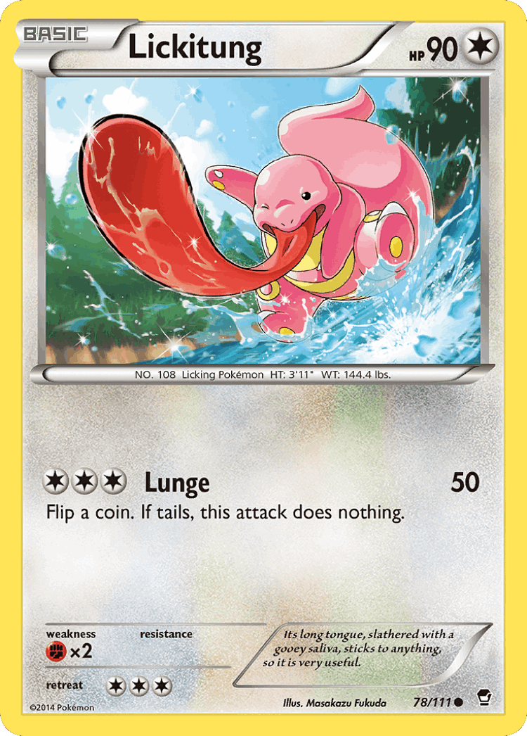 Lickitung #78 from Furious Fists - Common - Illustrated by Masakazu Fukuda