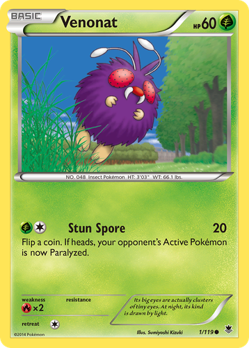 Venonat #1 from Phantom Forces - Common - Illustrated by Sumiyoshi Kizuki