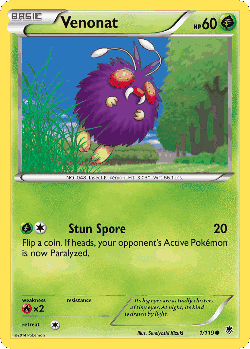 Venonat Pokémon TCG card art