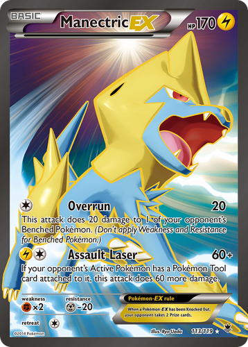 Manectric-EX #113 from Phantom Forces - Rare Ultra - Illustrated by Ryo Ueda