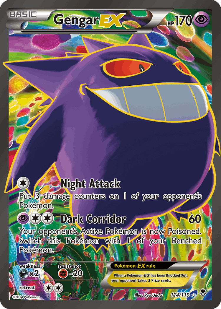 Gengar-EX #114 from Phantom Forces - Rare Ultra - Illustrated by Ryo Ueda