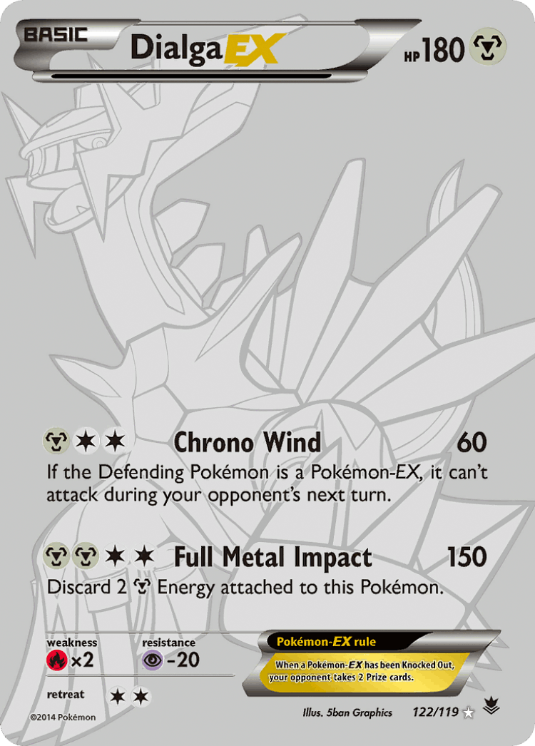 Dialga-EX #122 from Phantom Forces - Rare Secret - Illustrated by 5ban Graphics