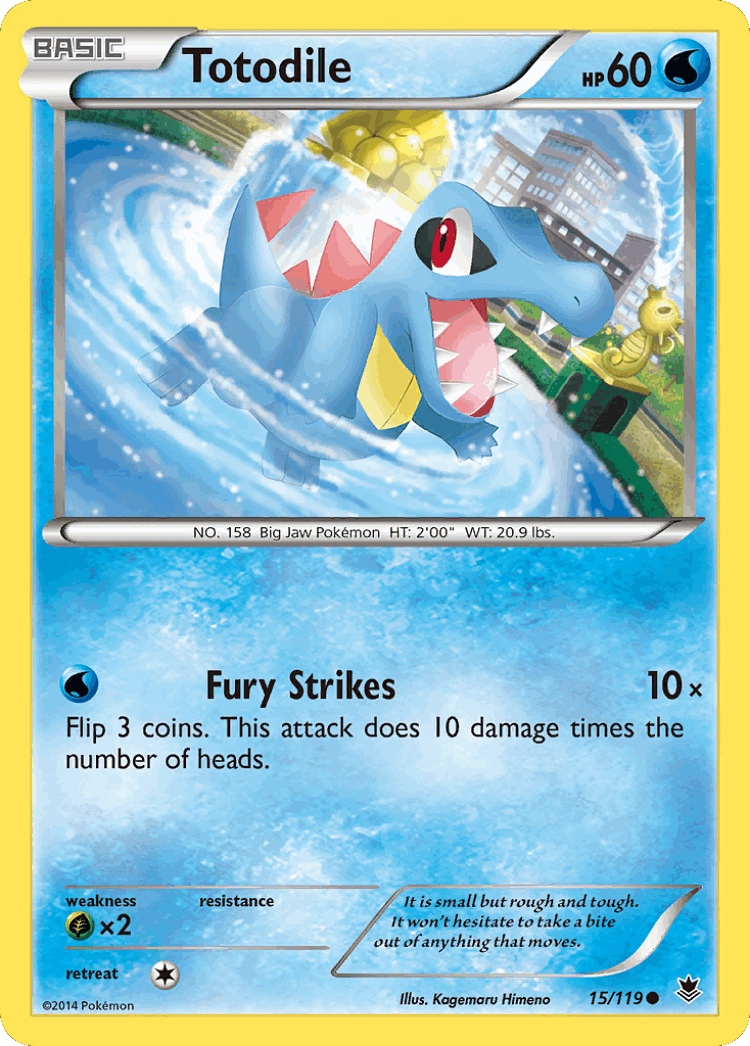 Totodile #15 from Phantom Forces - Common - Illustrated by Kagemaru Himeno