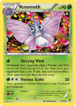 Venomoth Pokémon TCG card art