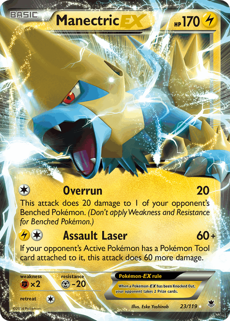 Manectric-EX #23 from Phantom Forces - Rare Holo EX - Illustrated by Eske Yoshinob