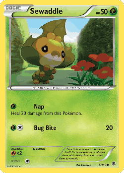 Sewaddle Pokémon TCG card art