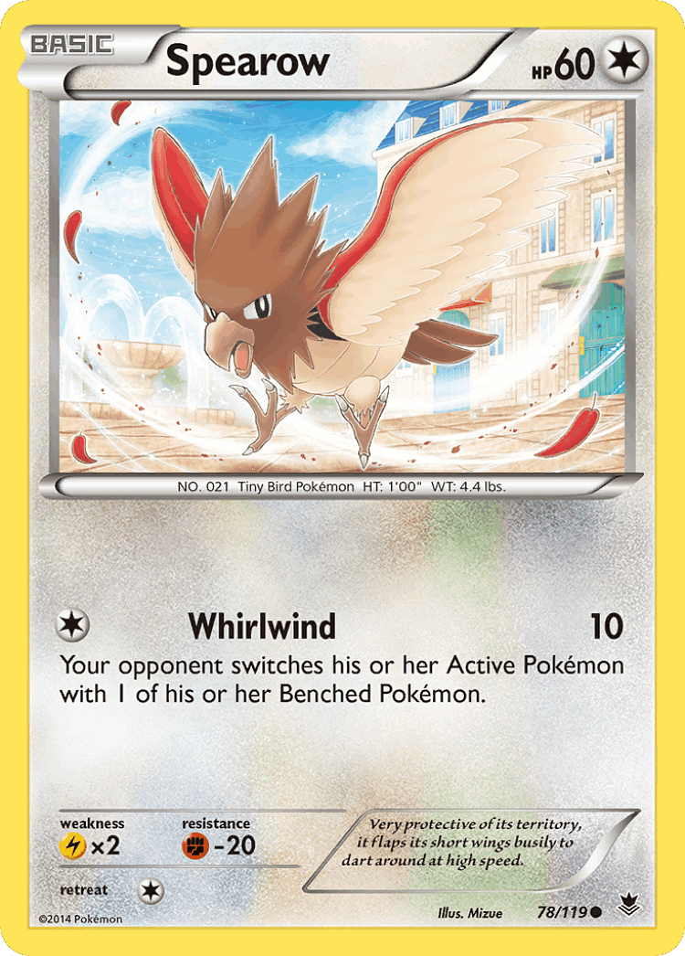 Spearow #78 from Phantom Forces - Common - Illustrated by Mizue