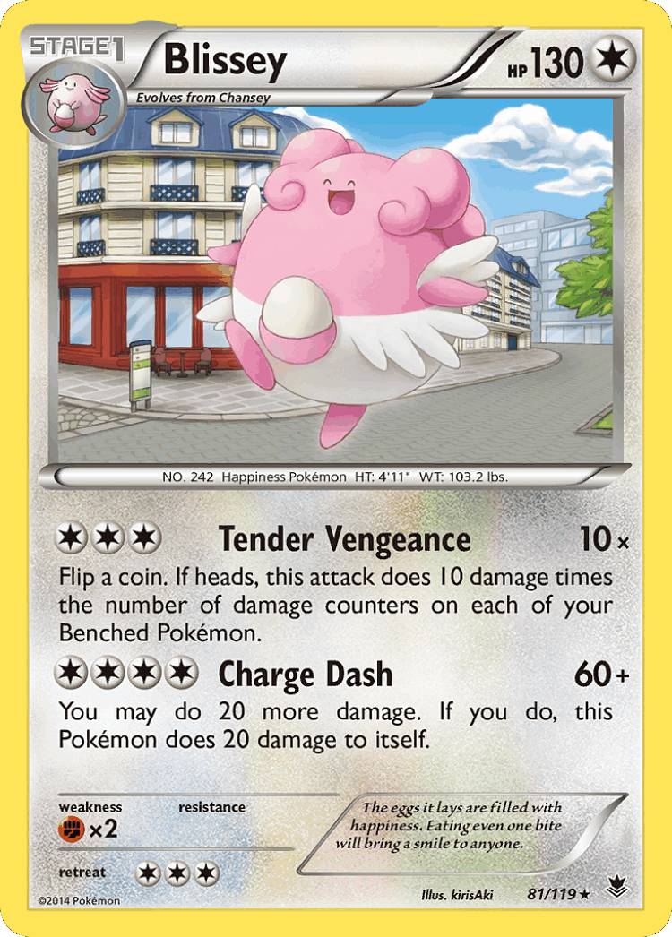 Blissey #81 from Phantom Forces - Rare - Illustrated by kirisAki
