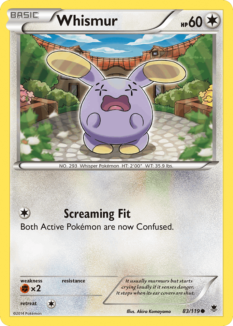 Whismur #83 from Phantom Forces - Common - Illustrated by Akira Komayama