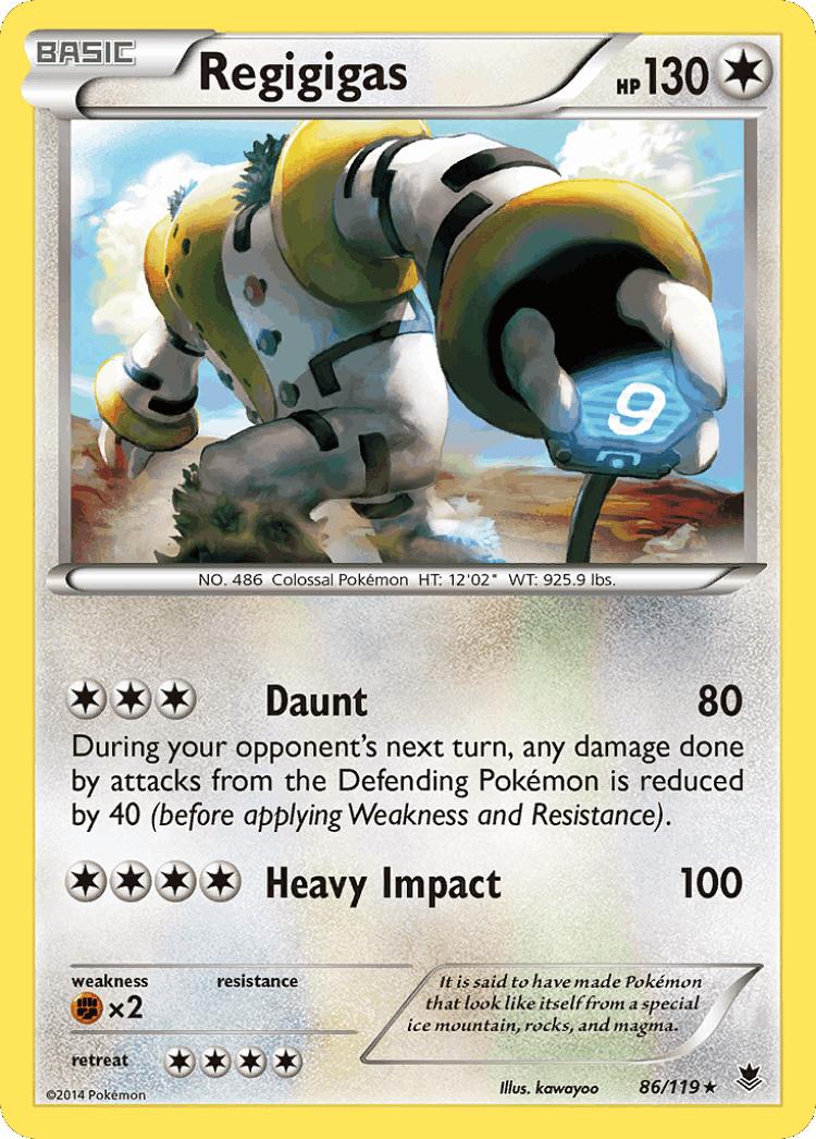 Regigigas #86 from Phantom Forces - Rare Holo - Illustrated by kawayoo