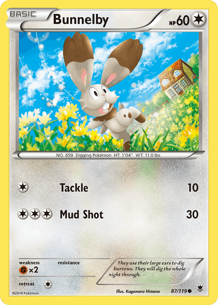 Bunnelby #87 from Phantom Forces - Common - Illustrated by Kagemaru Himeno