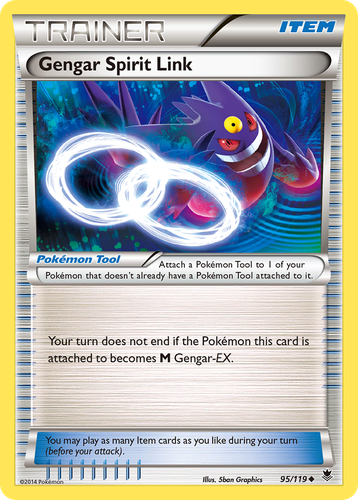 Gengar Spirit Link #95 from Phantom Forces - Uncommon - Illustrated by 5ban Graphics