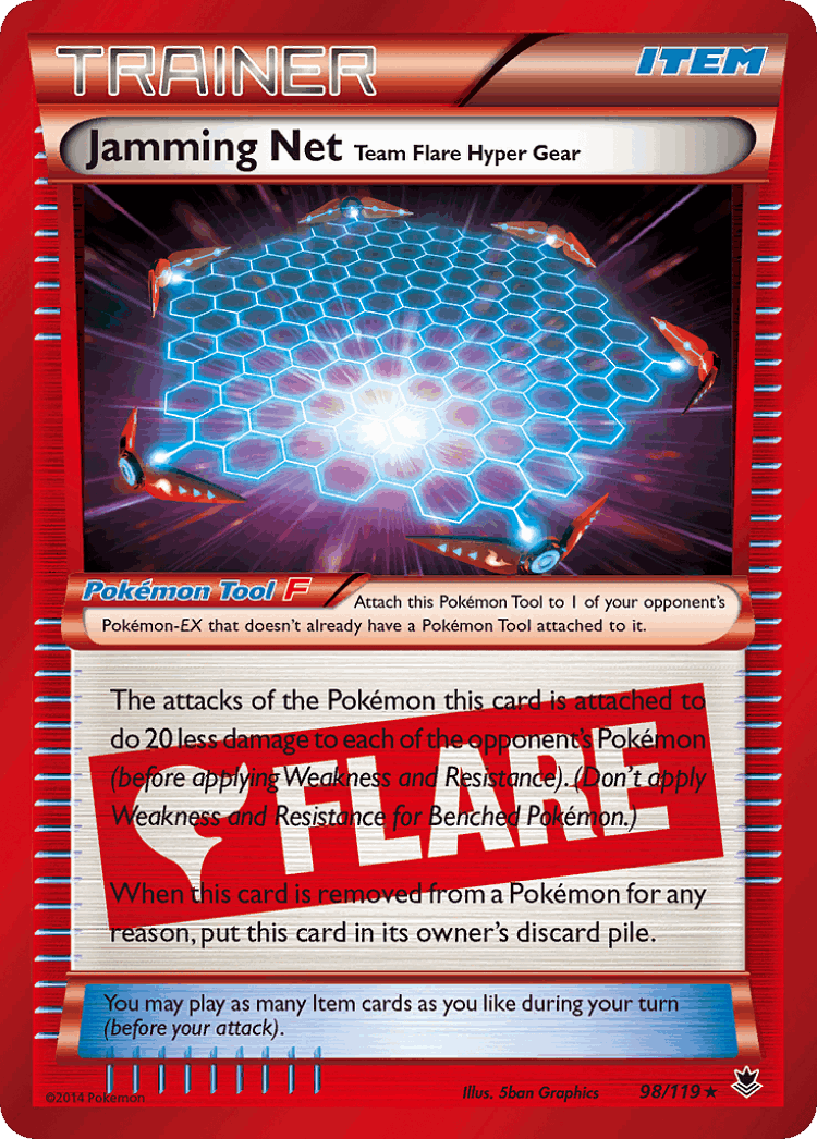 Jamming Net Team Flare Hyper Gear #98 from Phantom Forces - Rare Holo - Illustrated by 5ban Graphics
