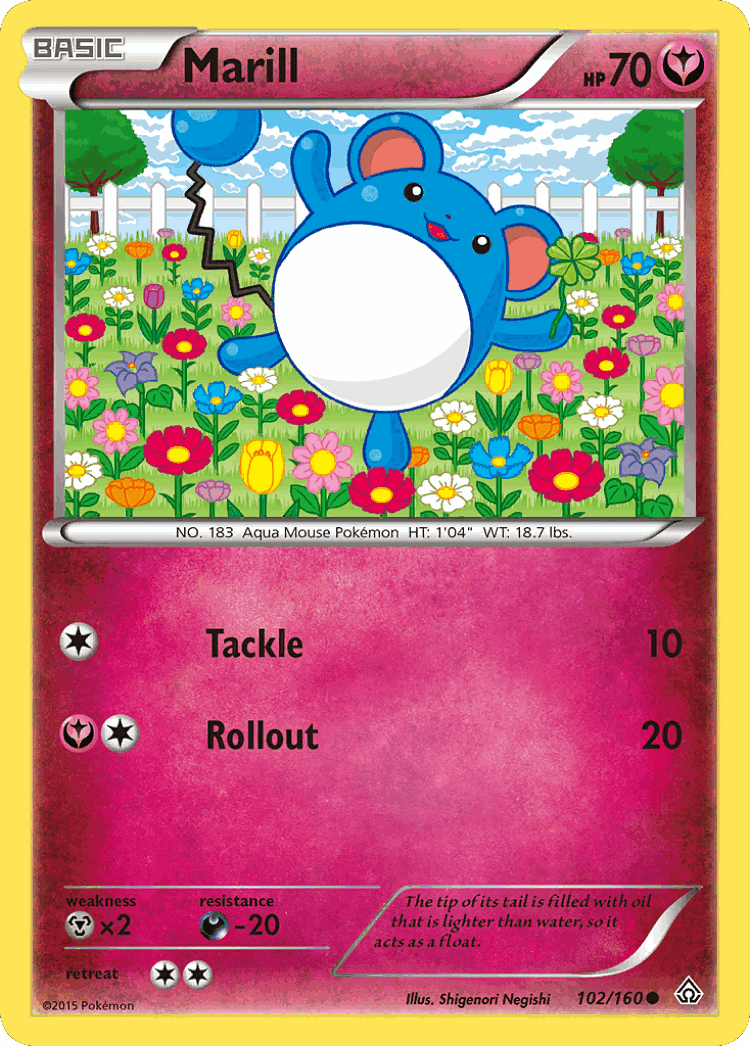Marill #102 from Primal Clash - Common - Illustrated by Shigenori Negishi
