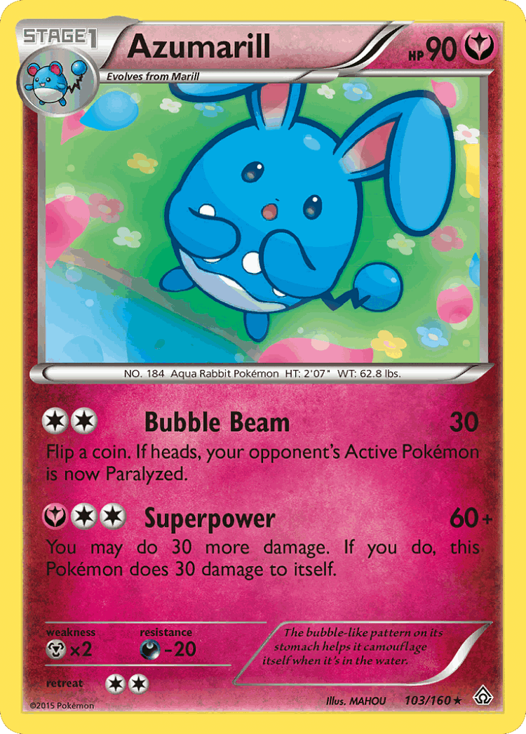 Azumarill #103 from Primal Clash - Rare - Illustrated by MAHOU