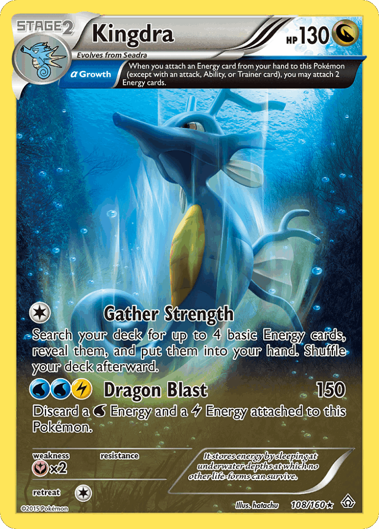 Kingdra #108 from Primal Clash - Rare Holo - Illustrated by hatachu