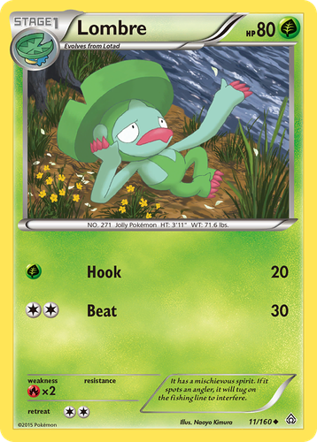 Lombre Pokémon TCG card art
