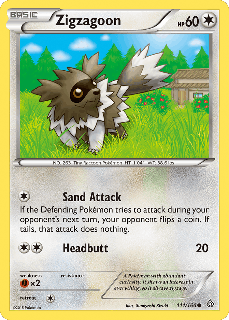 Zigzagoon #111 from Primal Clash - Common - Illustrated by Sumiyoshi Kizuki