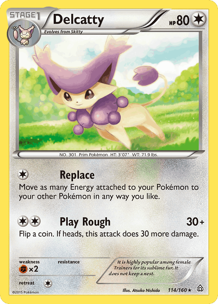 Delcatty #114 from Primal Clash - Rare - Illustrated by Atsuko Nishida