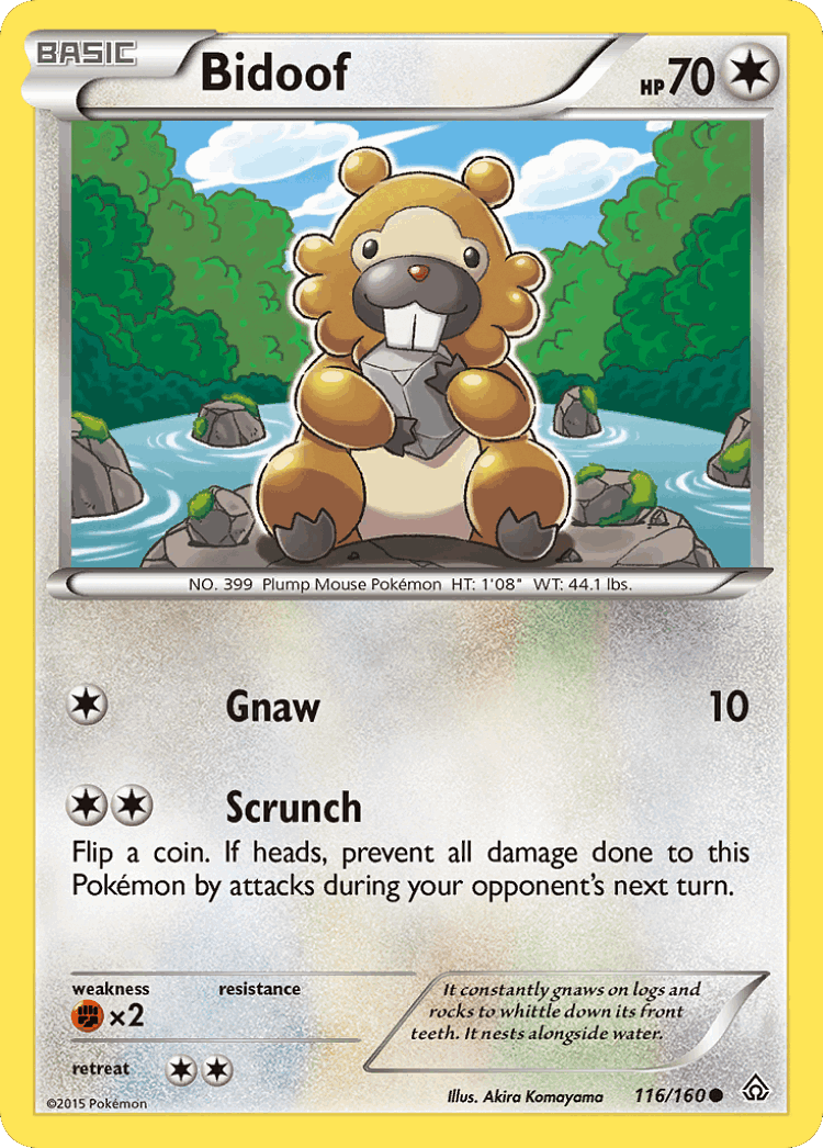 Bidoof #116 from Primal Clash - Common - Illustrated by Akira Komayama