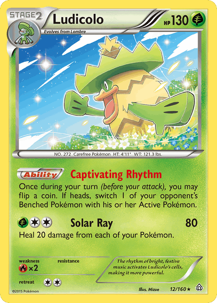 Ludicolo #12 from Primal Clash - Rare Holo - Illustrated by Mizue