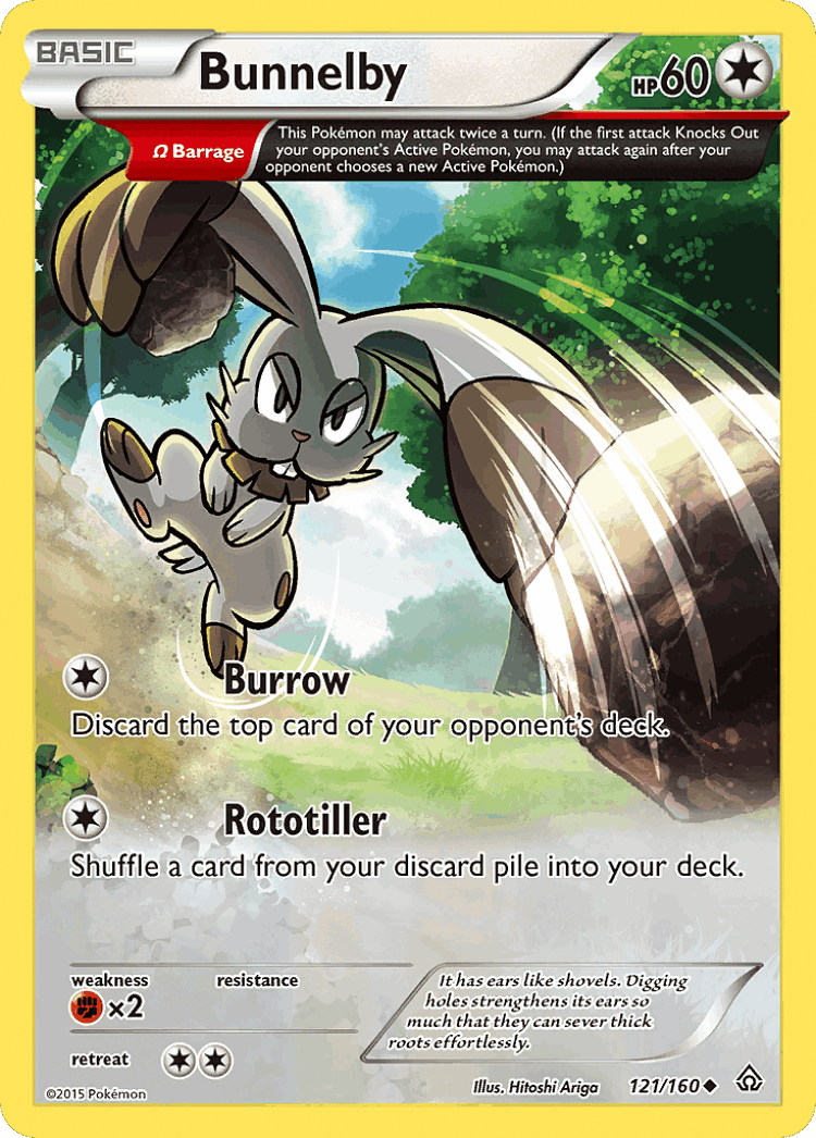 Bunnelby #121 from Primal Clash - Uncommon - Illustrated by Hitoshi Ariga