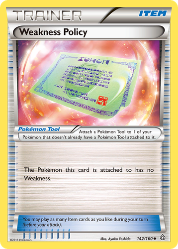 Weakness Policy #142 from Primal Clash - Uncommon - Illustrated by Ayaka Yoshida