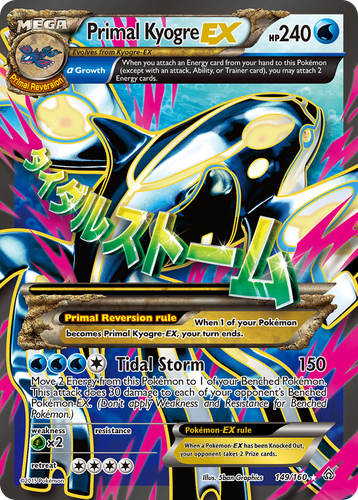 Primal Kyogre-EX #149 from Primal Clash - Rare Ultra - Illustrated by 5ban Graphics