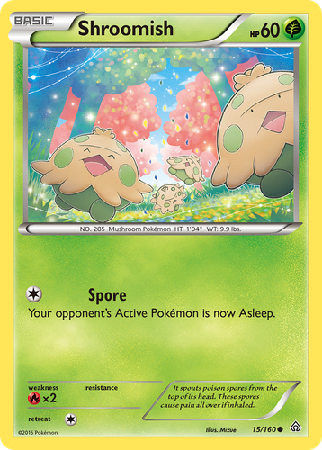 Shroomish #15 from Primal Clash - Common - Illustrated by Mizue