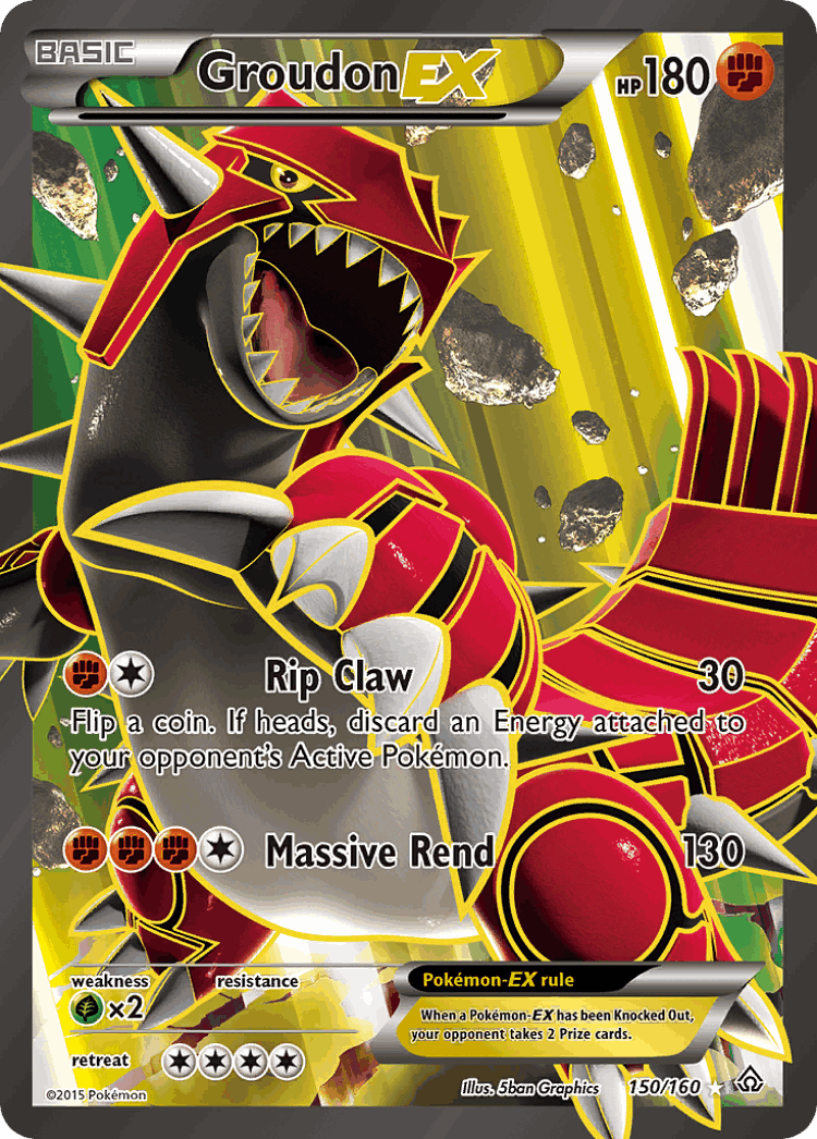 Groudon-EX #150 from Primal Clash - Rare Ultra - Illustrated by 5ban Graphics