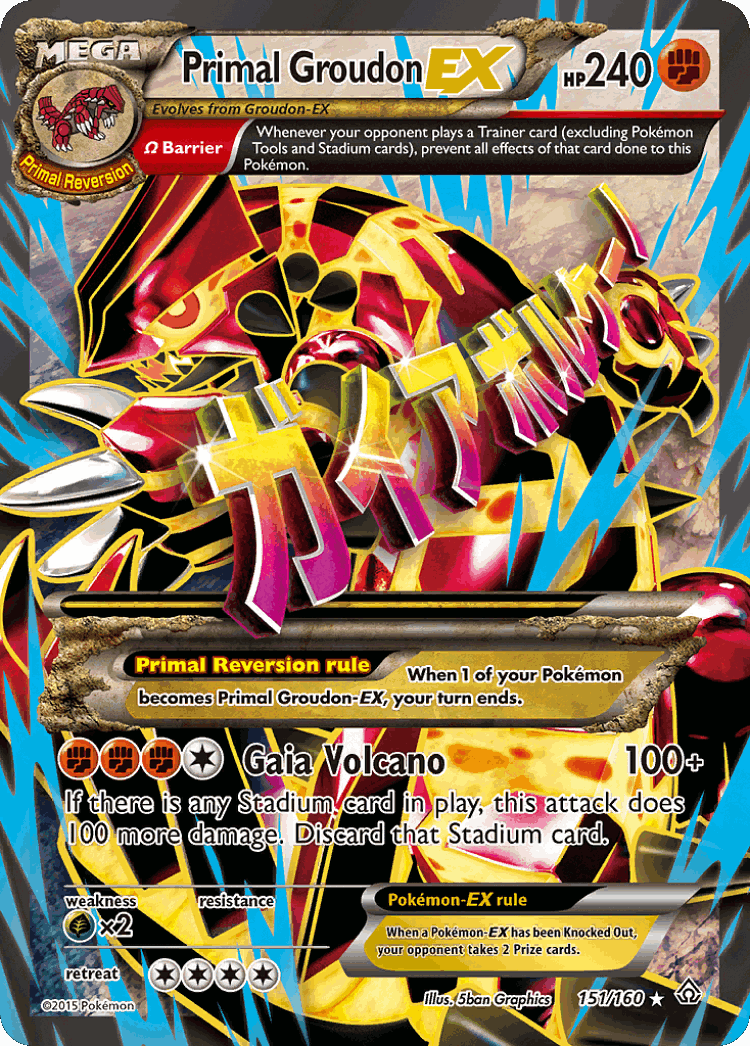 Primal Groudon-EX #151 from Primal Clash - Rare Ultra - Illustrated by 5ban Graphics