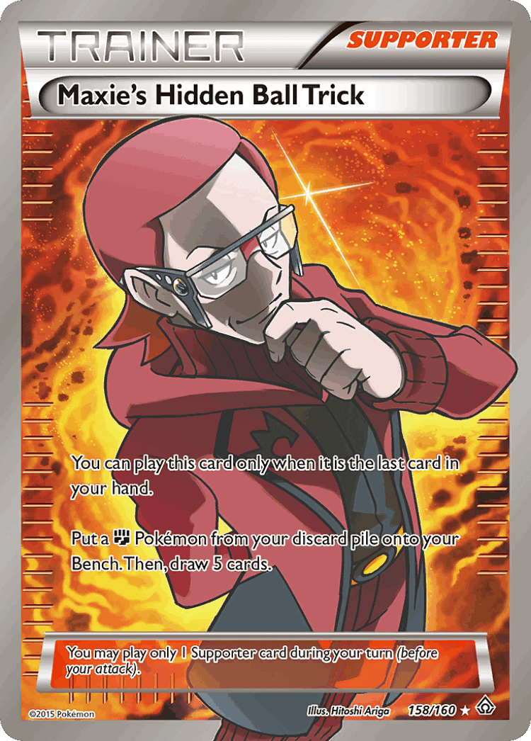 Maxie's Hidden Ball Trick #158 from Primal Clash - Rare Ultra - Illustrated by Hitoshi Ariga