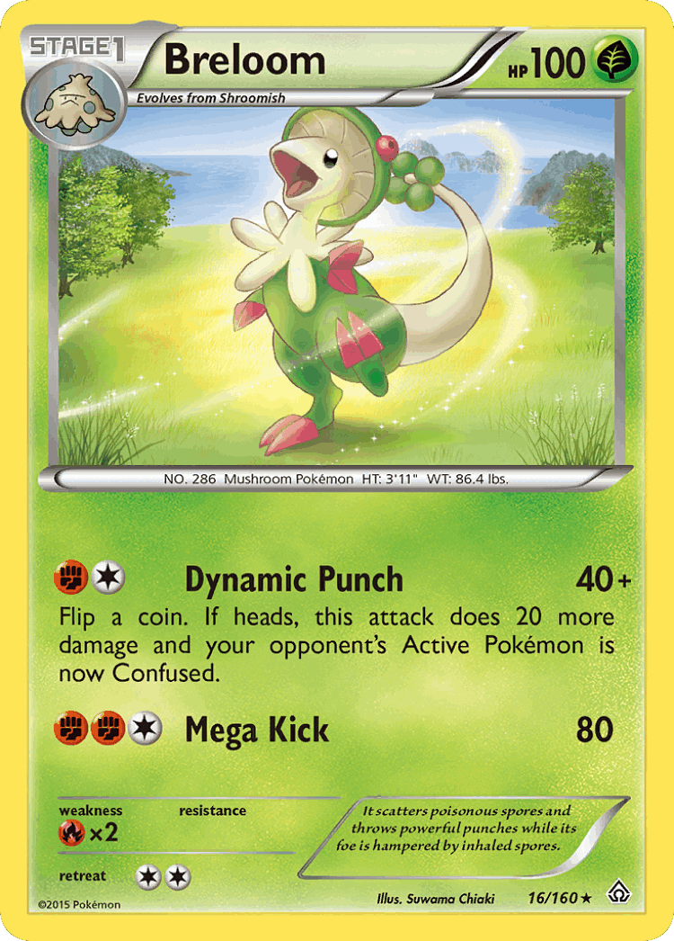 Breloom #16 from Primal Clash - Rare - Illustrated by Suwama Chiaki