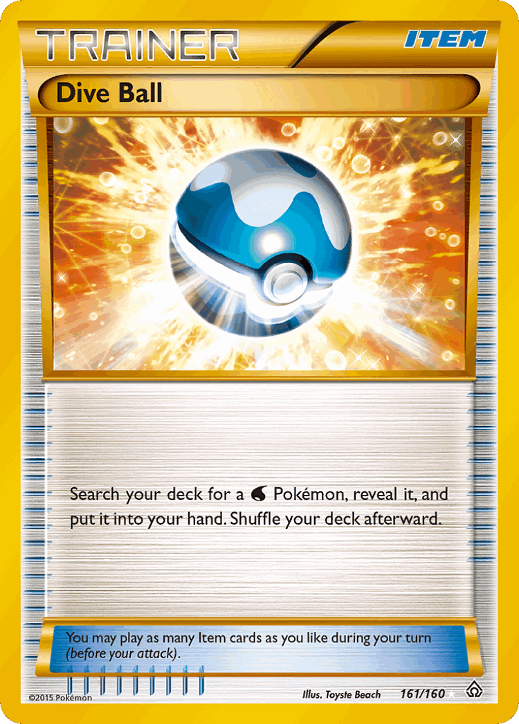 Dive Ball #161 from Primal Clash - Rare Secret - Illustrated by Toyste Beach