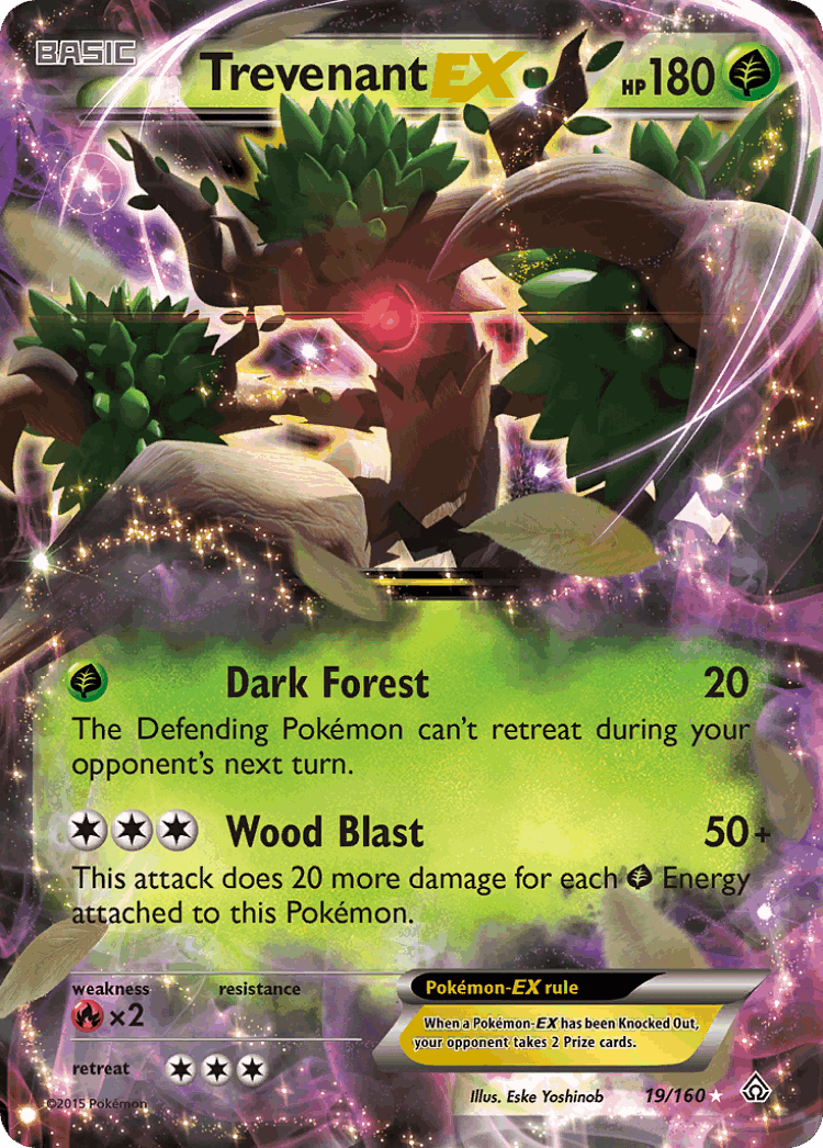 Trevenant-EX #19 from Primal Clash - Rare Holo EX - Illustrated by Eske Yoshinob