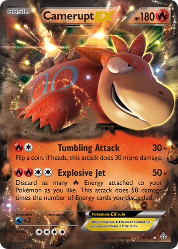 Camerupt-EX #29 from Primal Clash - Rare Holo EX - Illustrated by Eske Yoshinob
