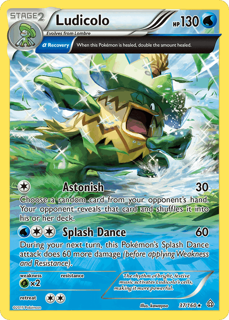 Ludicolo #37 from Primal Clash - Rare - Illustrated by kawayoo