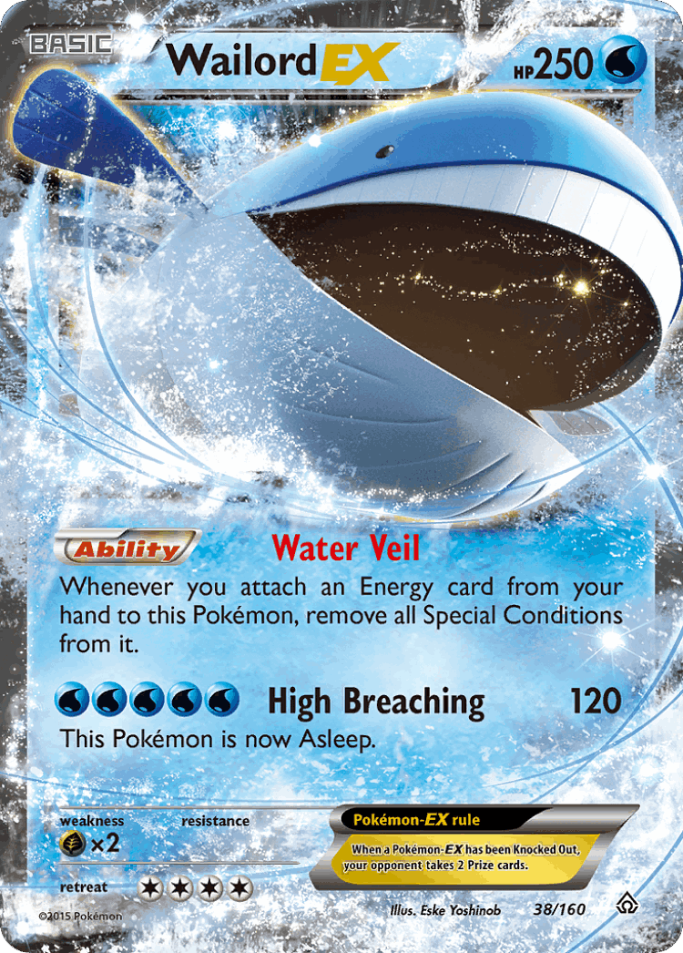 Wailord-EX #38 from Primal Clash - Rare Holo EX - Illustrated by Eske Yoshinob