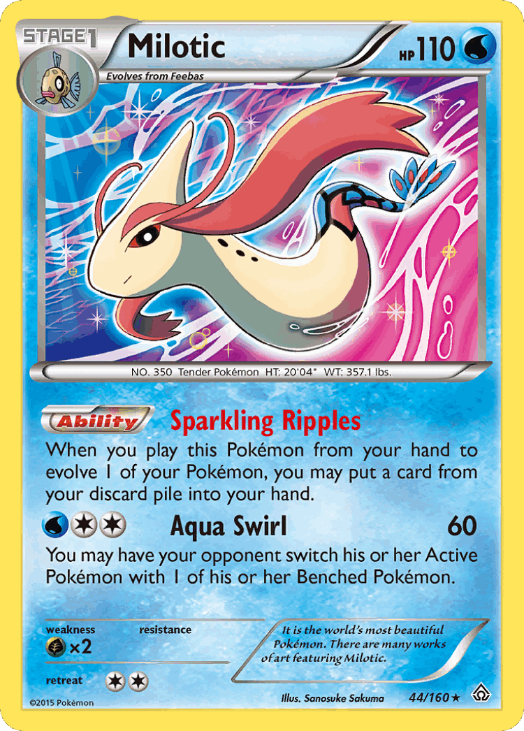 Milotic #44 from Primal Clash - Rare Holo - Illustrated by Sanosuke Sakuma