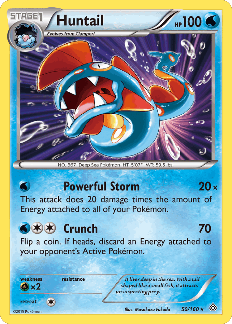 Huntail #50 from Primal Clash - Rare Holo - Illustrated by Masakazu Fukuda