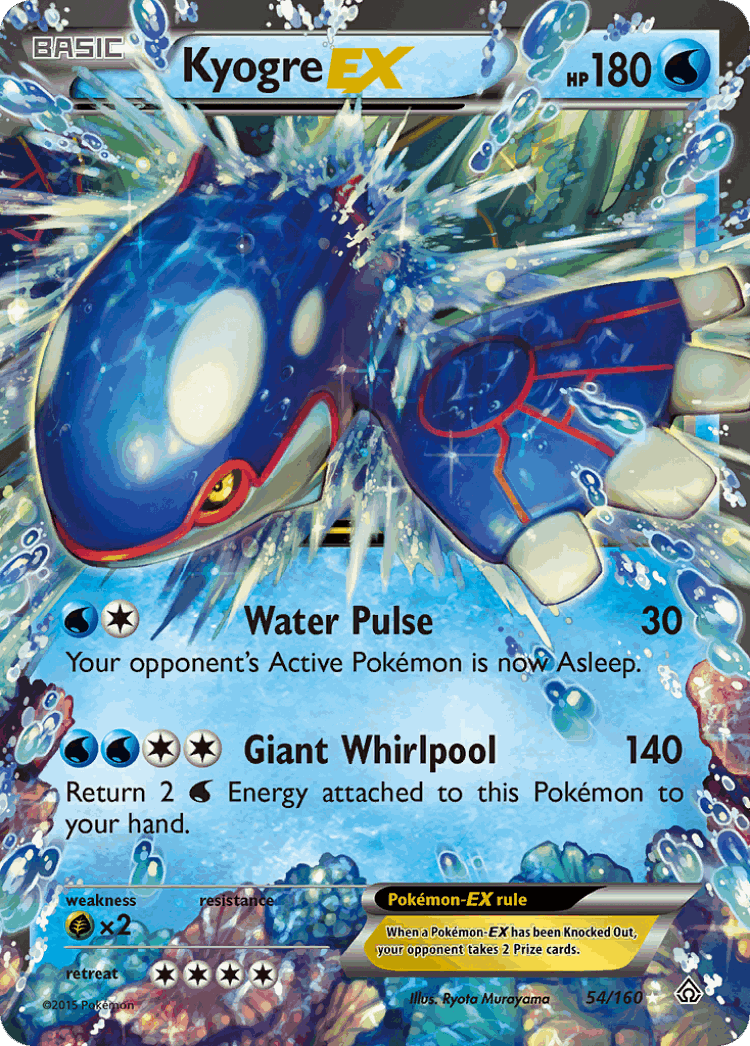 Kyogre-EX #54 from Primal Clash - Rare Holo EX - Illustrated by Ryota Murayama