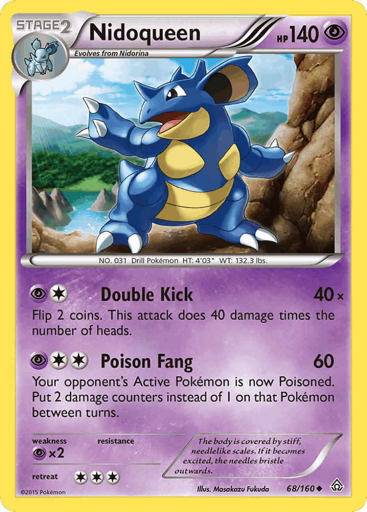 Nidoqueen #68 from Primal Clash - Uncommon - Illustrated by Masakazu Fukuda