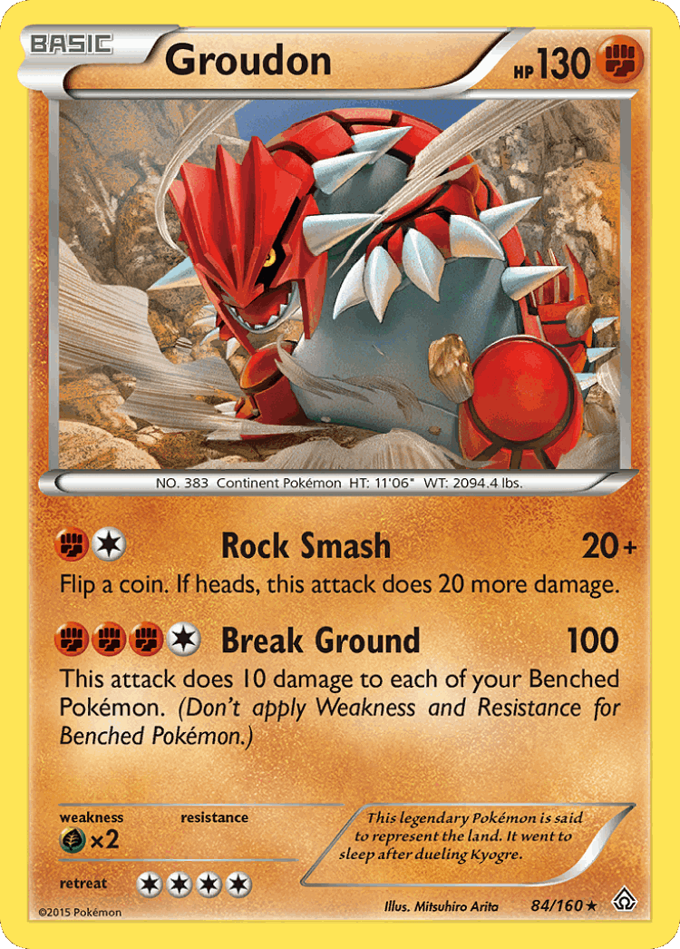 Groudon #84 from Primal Clash - Rare - Illustrated by Mitsuhiro Arita