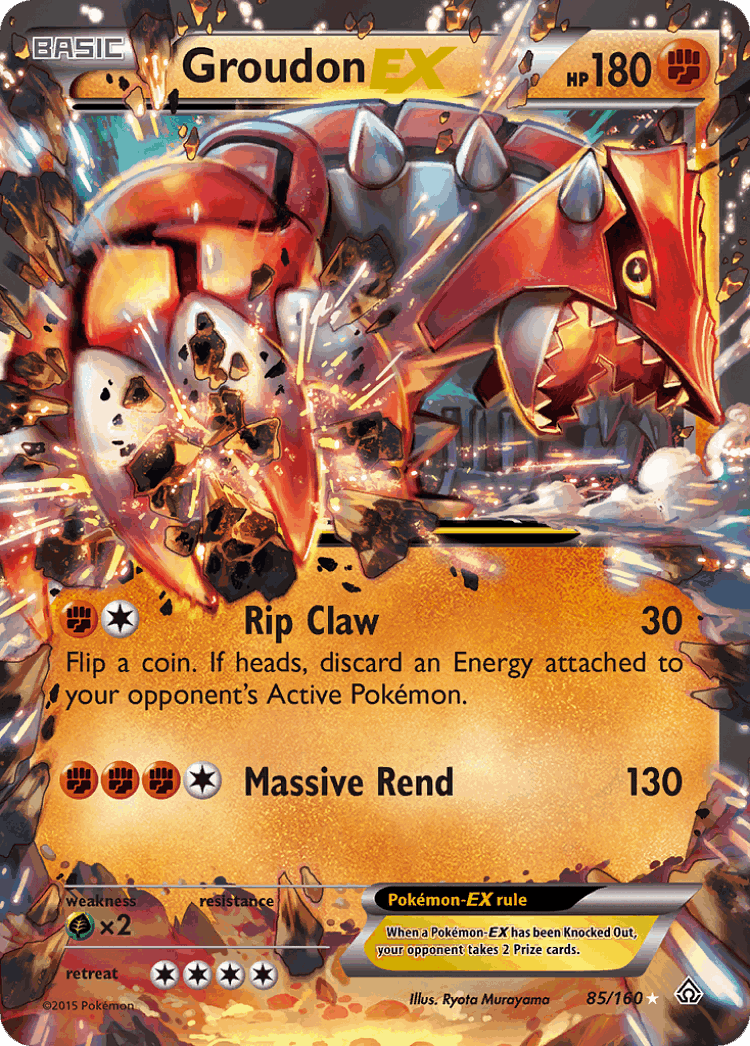 Groudon-EX #85 from Primal Clash - Rare Holo EX - Illustrated by Ryota Murayama