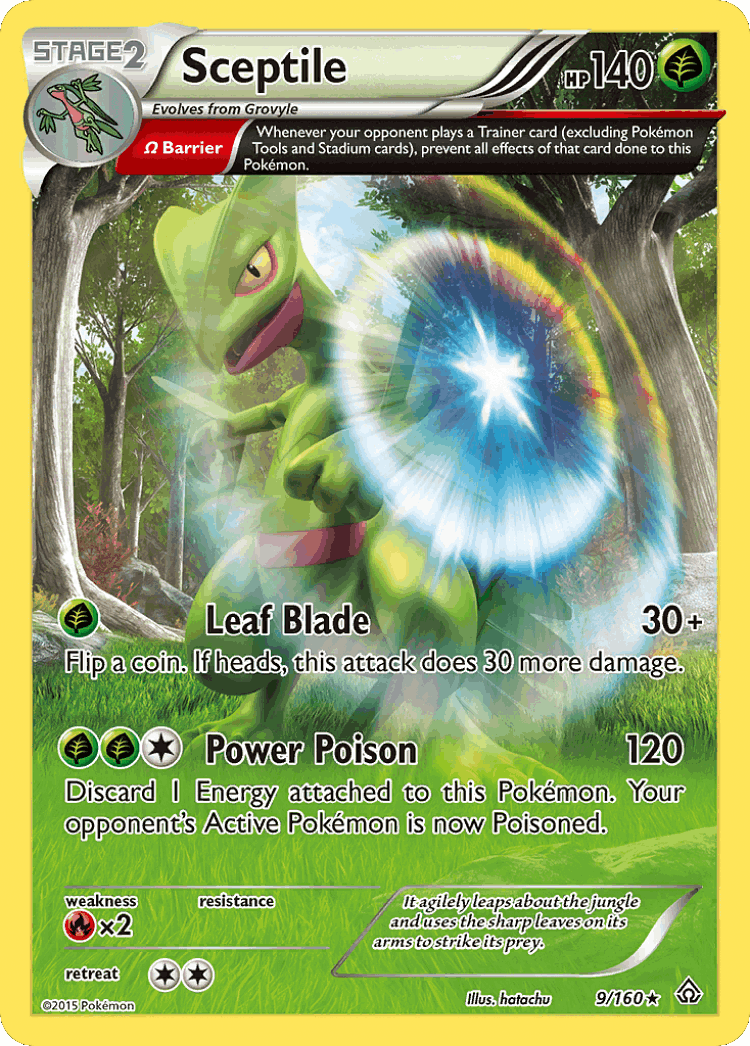 Sceptile #9 from Primal Clash - Rare Holo - Illustrated by hatachu
