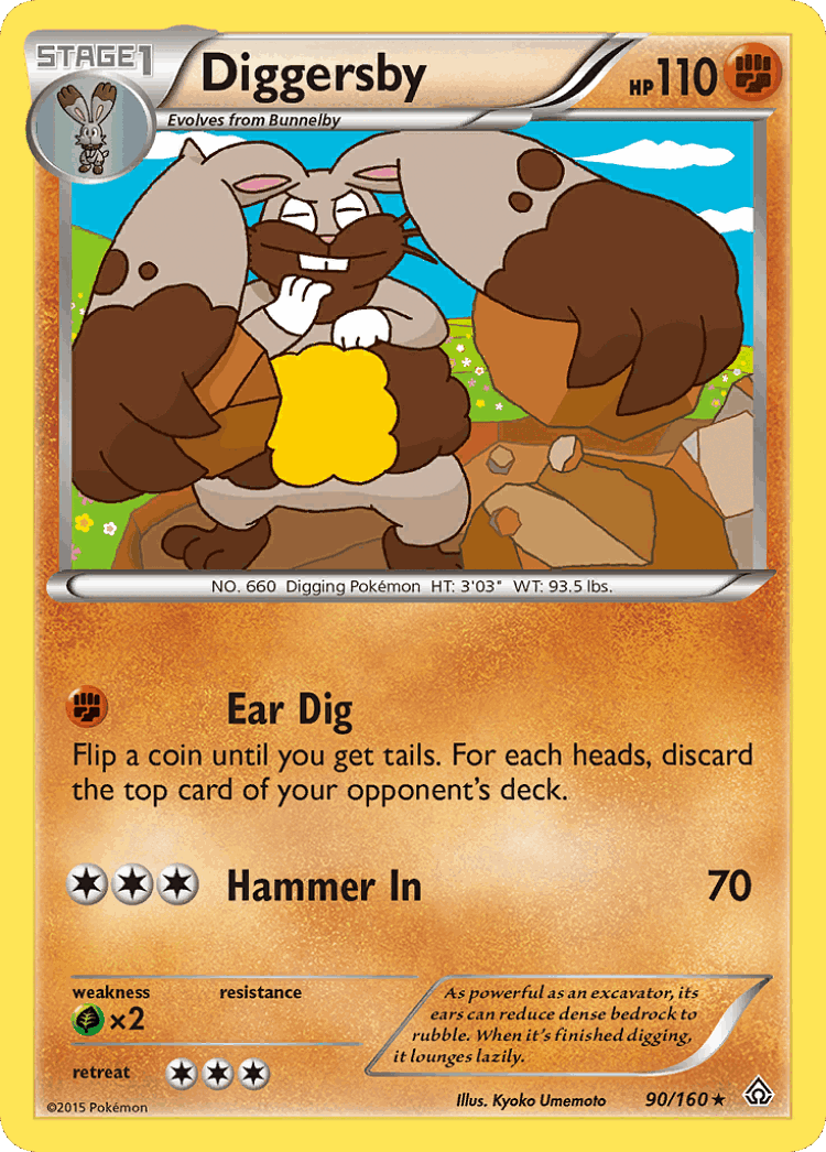 Diggersby #90 from Primal Clash - Rare - Illustrated by Kyoko Umemoto
