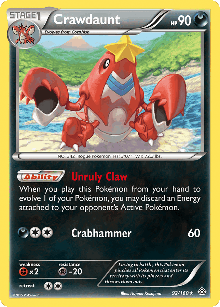 Crawdaunt #92 from Primal Clash - Rare Holo - Illustrated by Hajime Kusajima